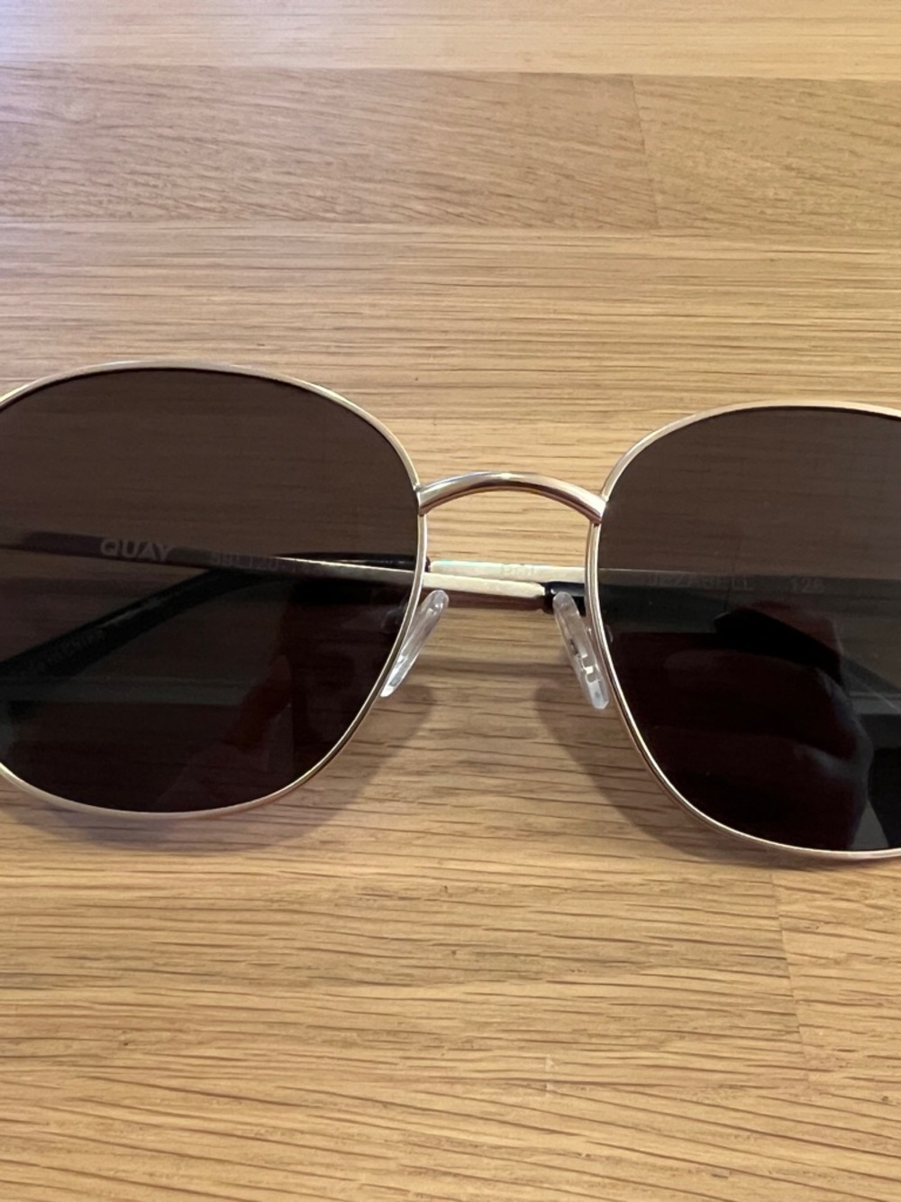 Quay Australia Gold Frame Black Lens Round Sunglasses